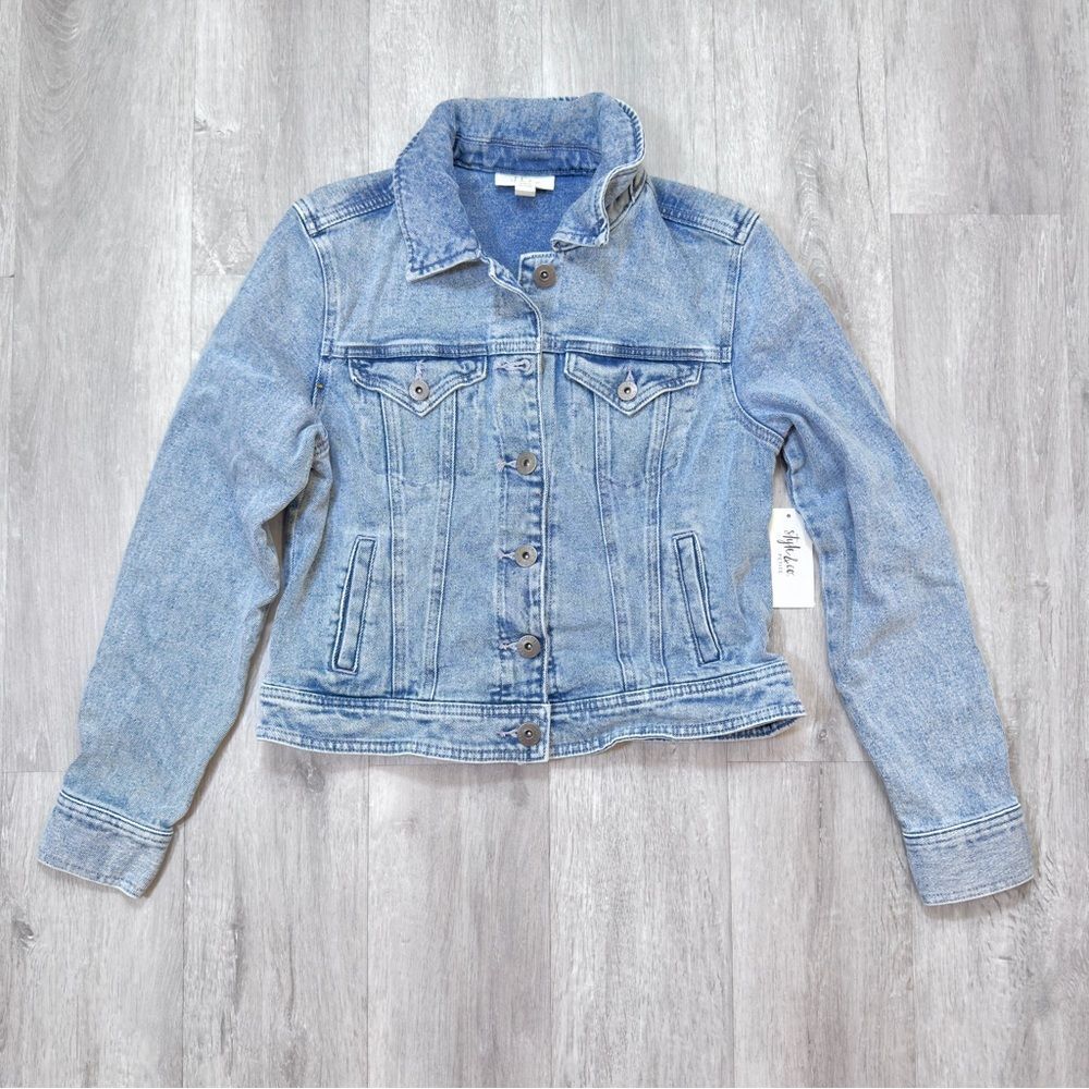 Women's S NWT Light Blue Denim Jean 99% Cotton Jacket New Petite